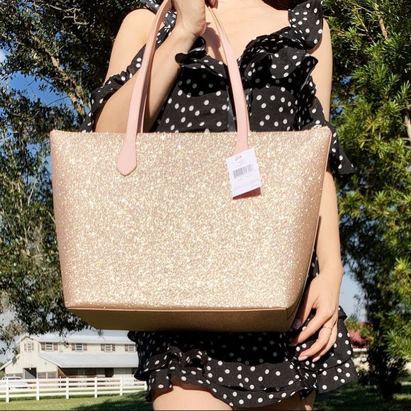 ‼️SALE‼️-NWT Kate Spade Large Tote Glitter - Picture 4 of 7